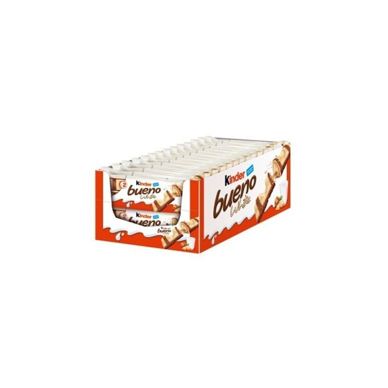 KINDER BUENO WHITE 30 UNIDADES. CHUCHES Y DECORACION. PRECIOS DE FABRICA. www.chuchelandiajl.com