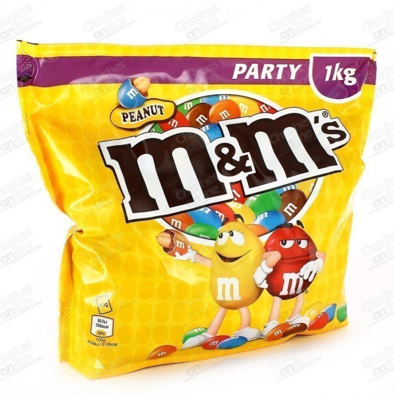 M&M AMARILLO BOLSA DE 1KG. CHUCHES Y DECORACION. PRECIOS DE FABRICA. www.chuchelandiajl.com