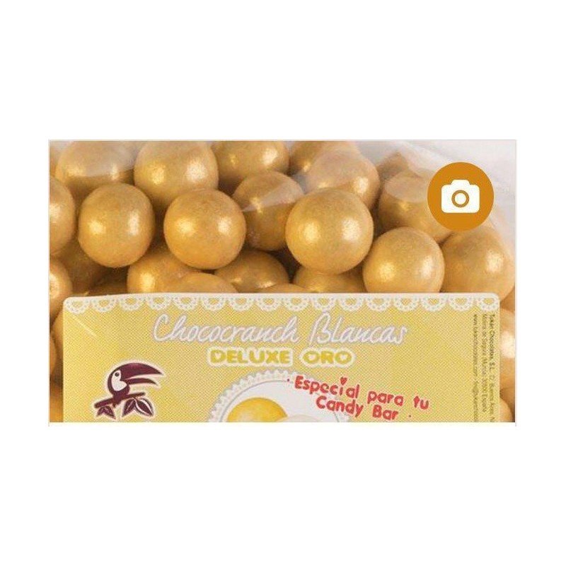 BOLAS CHOCO CRUNCH DELUXE DORADAS 1KG. CHUCHES Y DECORACION. PRECIOS DE FABRICA. www.chuchelandiajl.com