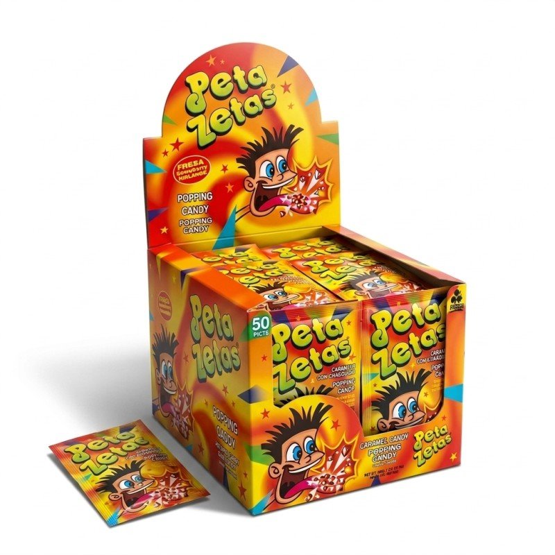 CAJA PETA ZETA FRESA 50 UDS. CHUCHES Y DECORACION. PRECIOS DE FABRICA. www.chuchelandiajl.com