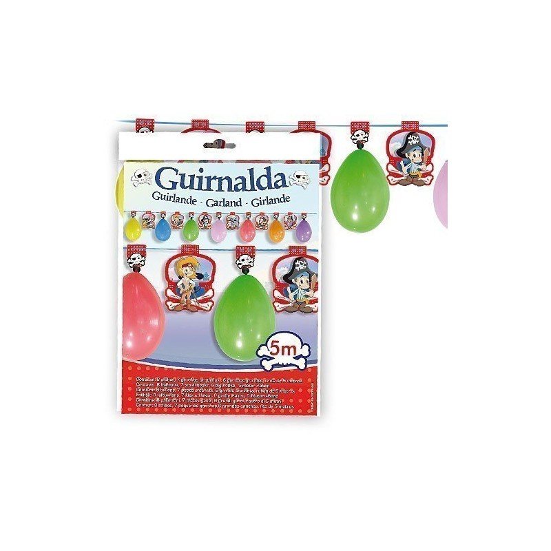 GUIRNALDA PIRATAS CON GLOBOS. CHUCHES Y DECORACION. PRECIOS DE FABRICA. www.chuchelandiajl.com