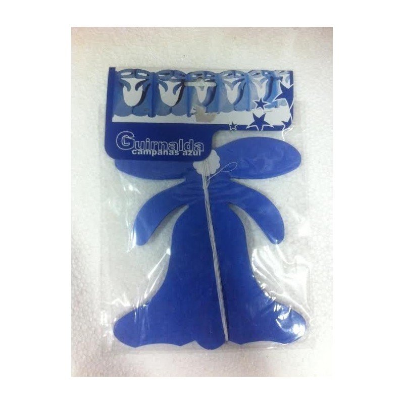 GUIRNALDA CAMPANITAS AZUL. . CHUCHES Y DECORACION. PRECIOS DE FABRICA. www.chuchelandiajl.com