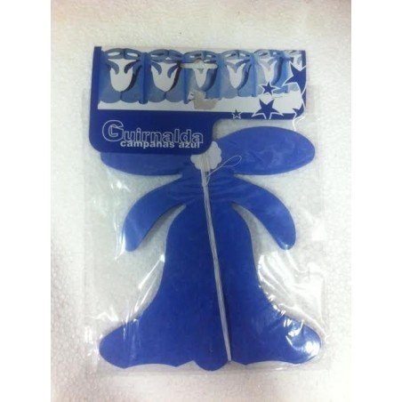 GUIRNALDA CAMPANITAS AZUL. . CHUCHES Y DECORACION. PRECIOS DE FABRICA. www.chuchelandiajl.com