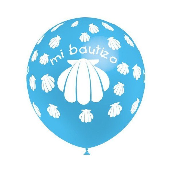 GLOBOS MI BAUTIZO NIÑO 8 UDS. CHUCHES Y DECORACION. PRECIOS DE FABRICA. www.chuchelandiajl.com