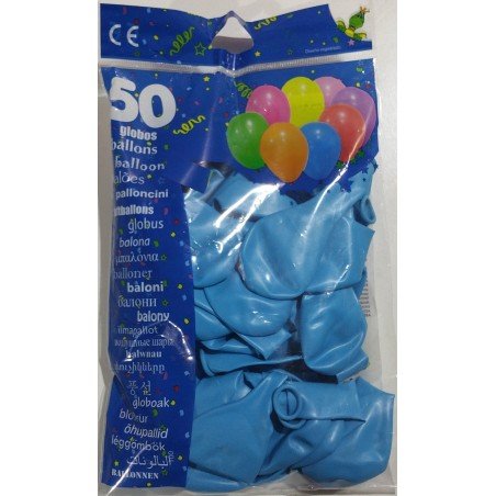 GLOBOS DE COLOR AZUL BOLSON 50 UDS. CHUCHES Y DECORACION. PRECIOS DE FABRICA. www.chuchelandiajl.com