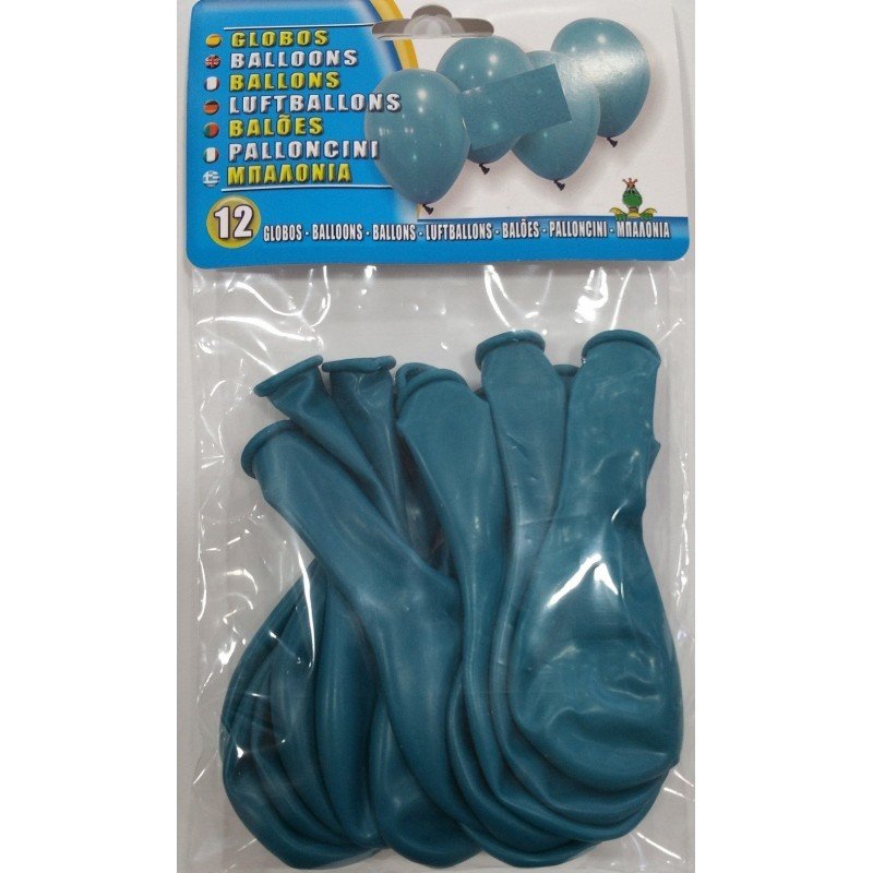 GLOBOS DE COLOR AZUL MATE 12 UDS. CHUCHES Y DECORACION. PRECIOS DE FABRICA. www.chuchelandiajl.com