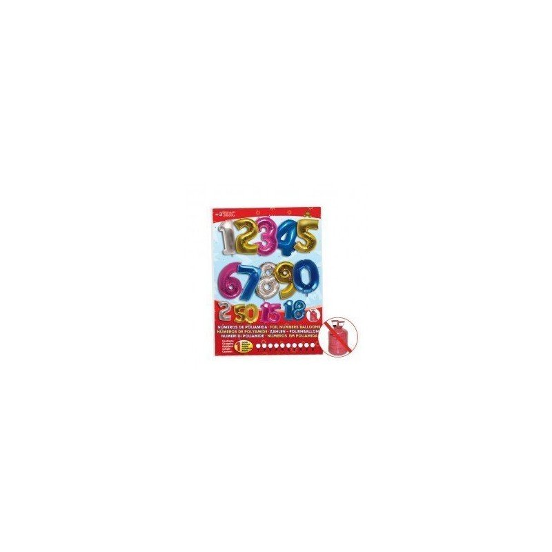 GLOBOS DE POLIAMIDA CON FORMA DE NUMEROS. CHUCHES Y DECORACION. PRECIOS DE FABRICA. www.chuchelandiajl.com