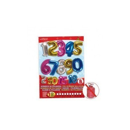 GLOBOS DE POLIAMIDA CON FORMA DE NUMEROS. CHUCHES Y DECORACION. PRECIOS DE FABRICA. www.chuchelandiajl.com