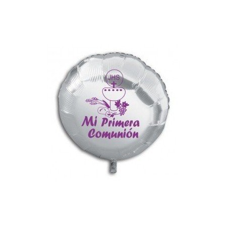 GLOBO POLIAMIDA 46 CM PRIMERA COMUNION. CHUCHES Y DECORACION. PRECIOS DE FABRICA. www.chuchelandiajl.com