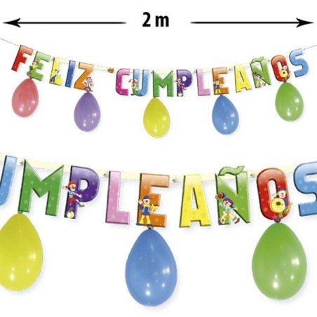 GUIRNALDA FELIZ CUMPLEAÑOS + GLOBOS 2MTS
