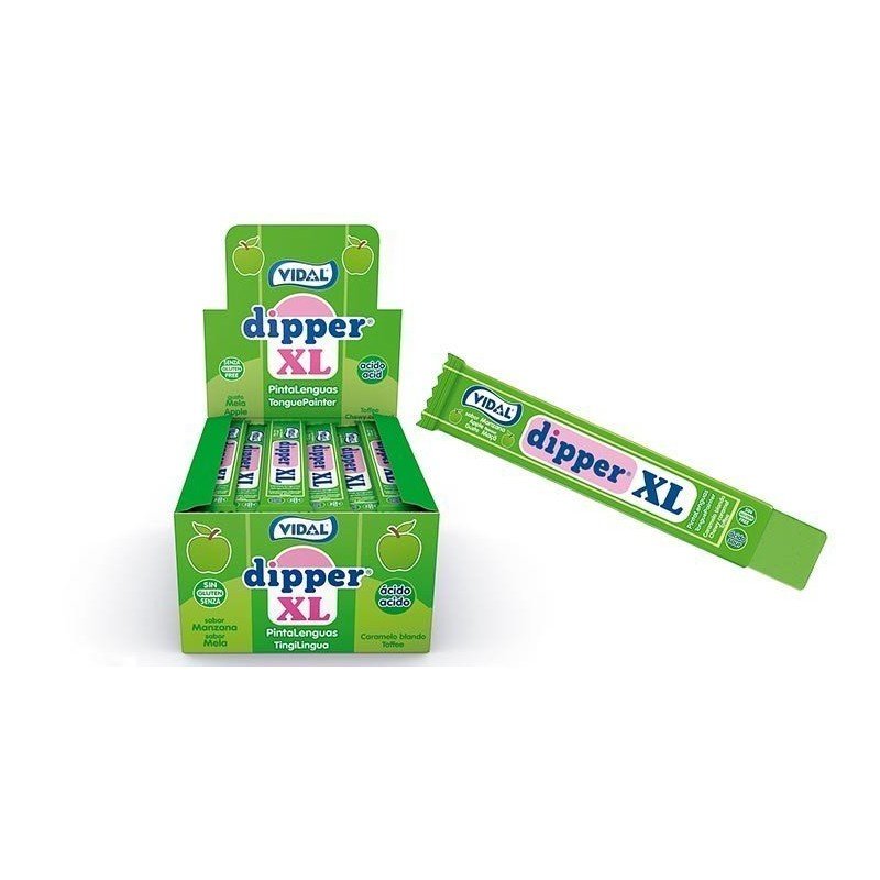 DIPPER XL MANZANA VERDE VIDAL 100 UDS. CHUCHES Y DECORACION. PRECIOS DE FABRICA. www.chuchelandiajl.com