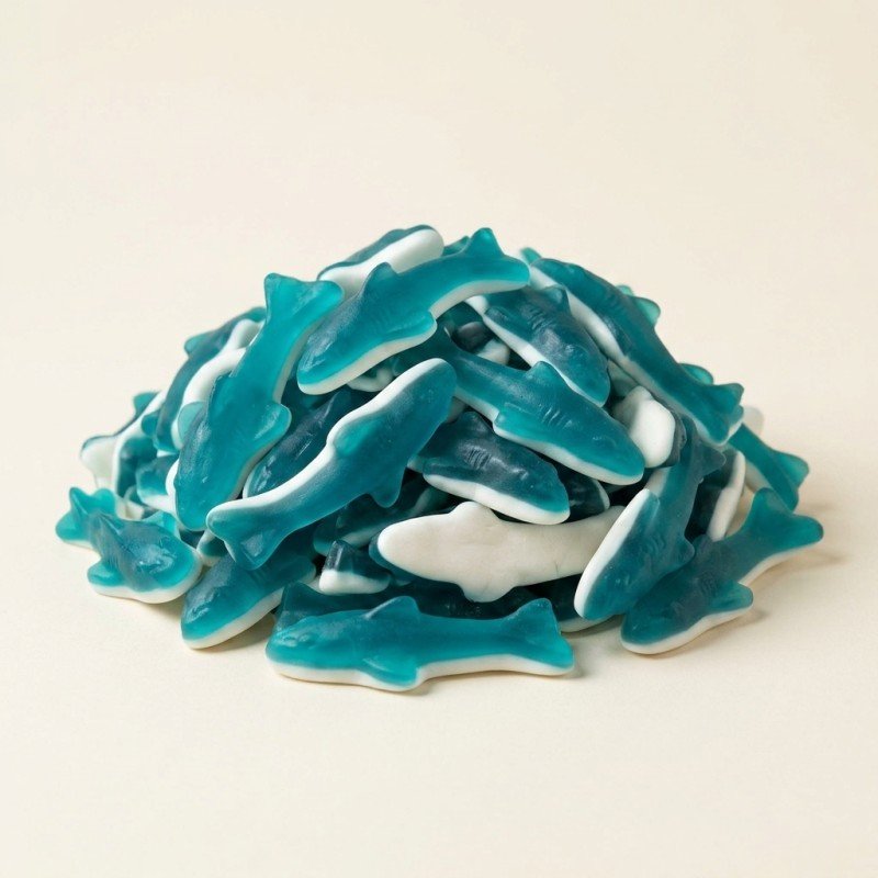 DELFINES AZULES HARIBO 300 GRS. CHUCHES Y DECORACION. PRECIOS DE FABRICA. www.chuchelandiajl.com