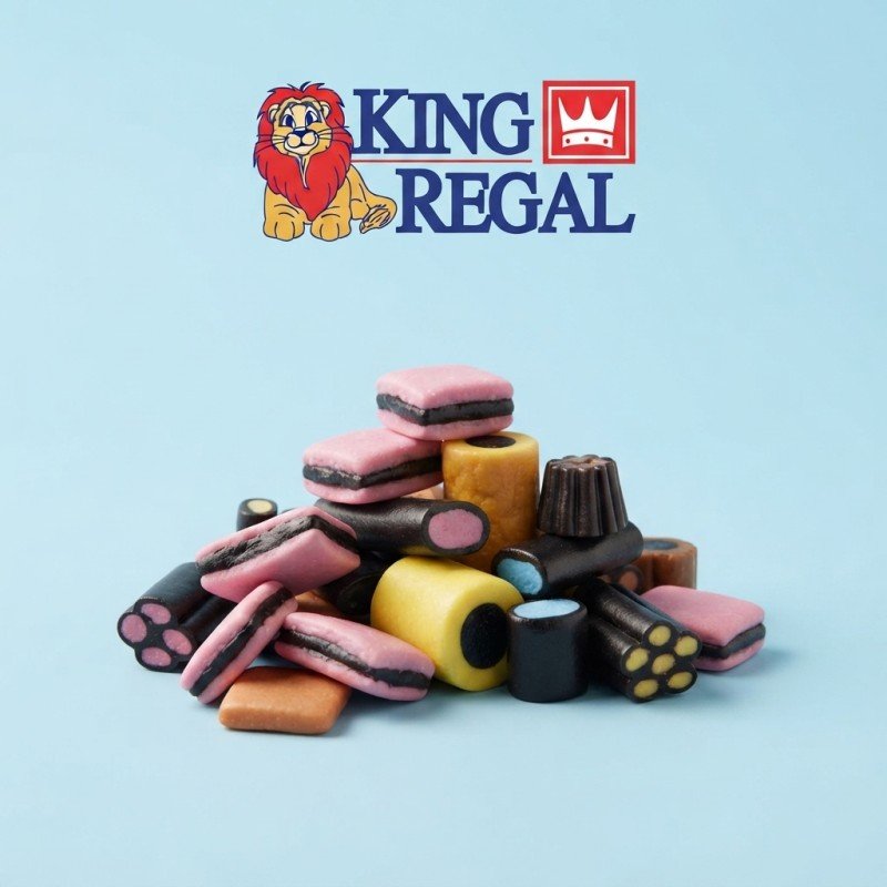 SURTIDO INGLES REGALIZ KING REGAL 1KG. . CHUCHES Y DECORACION. PRECIOS DE FABRICA. www.chuchelandiajl.com