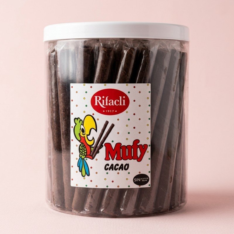 MUFY BARQUILLOS DE CHOCOLATE NEGRO 90U. CHUCHES Y DECORACION. PRECIOS DE FABRICA. www.chuchelandiajl.com