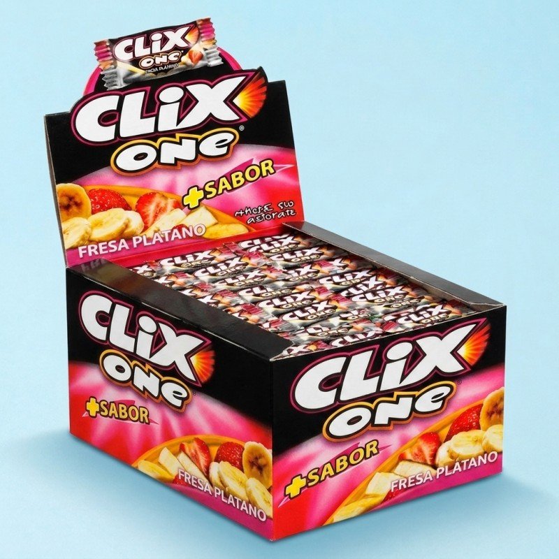 CHICLES CLIX FRESA PLATANO 200UDS