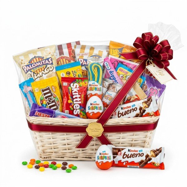 CESTA DE CHUCHES Y GOMINOLAS MEDIANA
