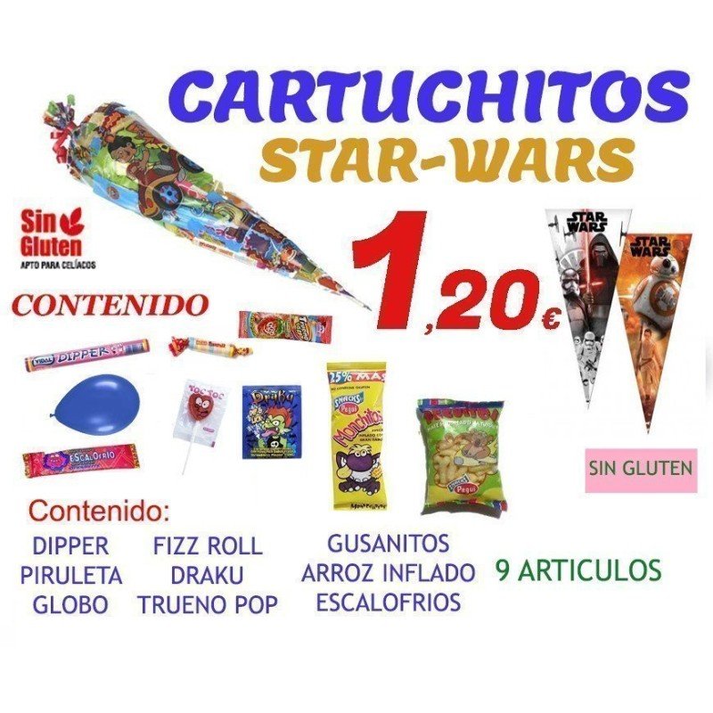 CONOS DE CHUCHES PARA CUMPLEAÑOS EXTRA STAR WARS