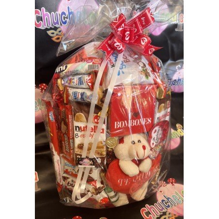 CESTA ESPECIAL SAN VALENTIN CON PELUCHE