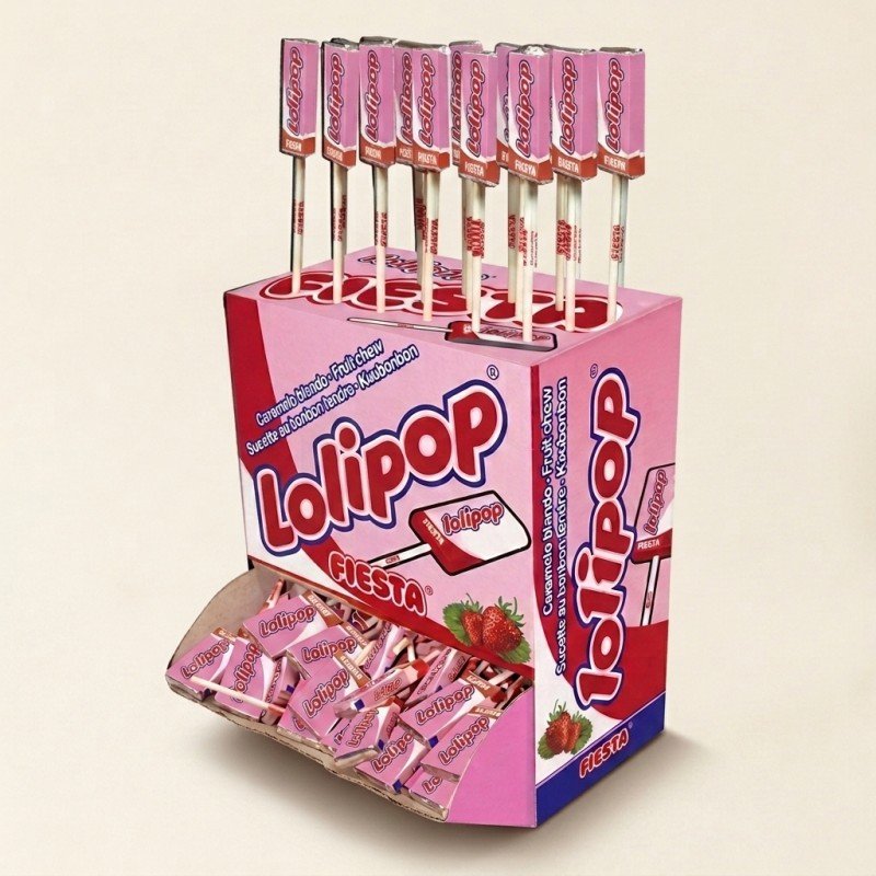 LOLI POP SABOR FRESA 100 UDS. CHUCHES Y DECORACION. PRECIOS DE FABRICA. www.chuchelandiajl.com