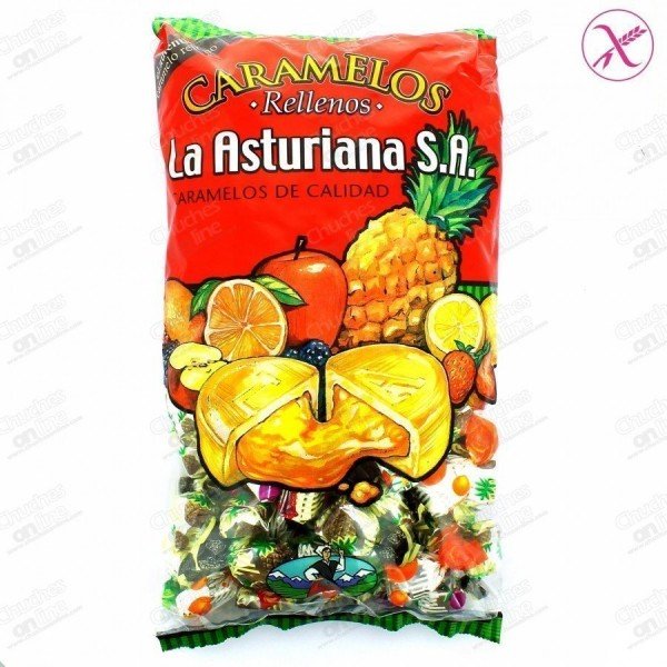 CARAMELO LA ASTURIANA RELLENO FRUTA 1KG. CHUCHES Y DECORACION. PRECIOS DE FABRICA. www.chuchelandiajl.com