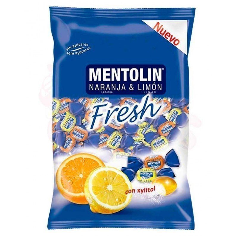MENTOLIN SIN AZUCAR FRESH NARANJA-LIMON 1KG. CHUCHES Y DECORACION. PRECIOS DE FABRICA. www.chuchelandiajl.com