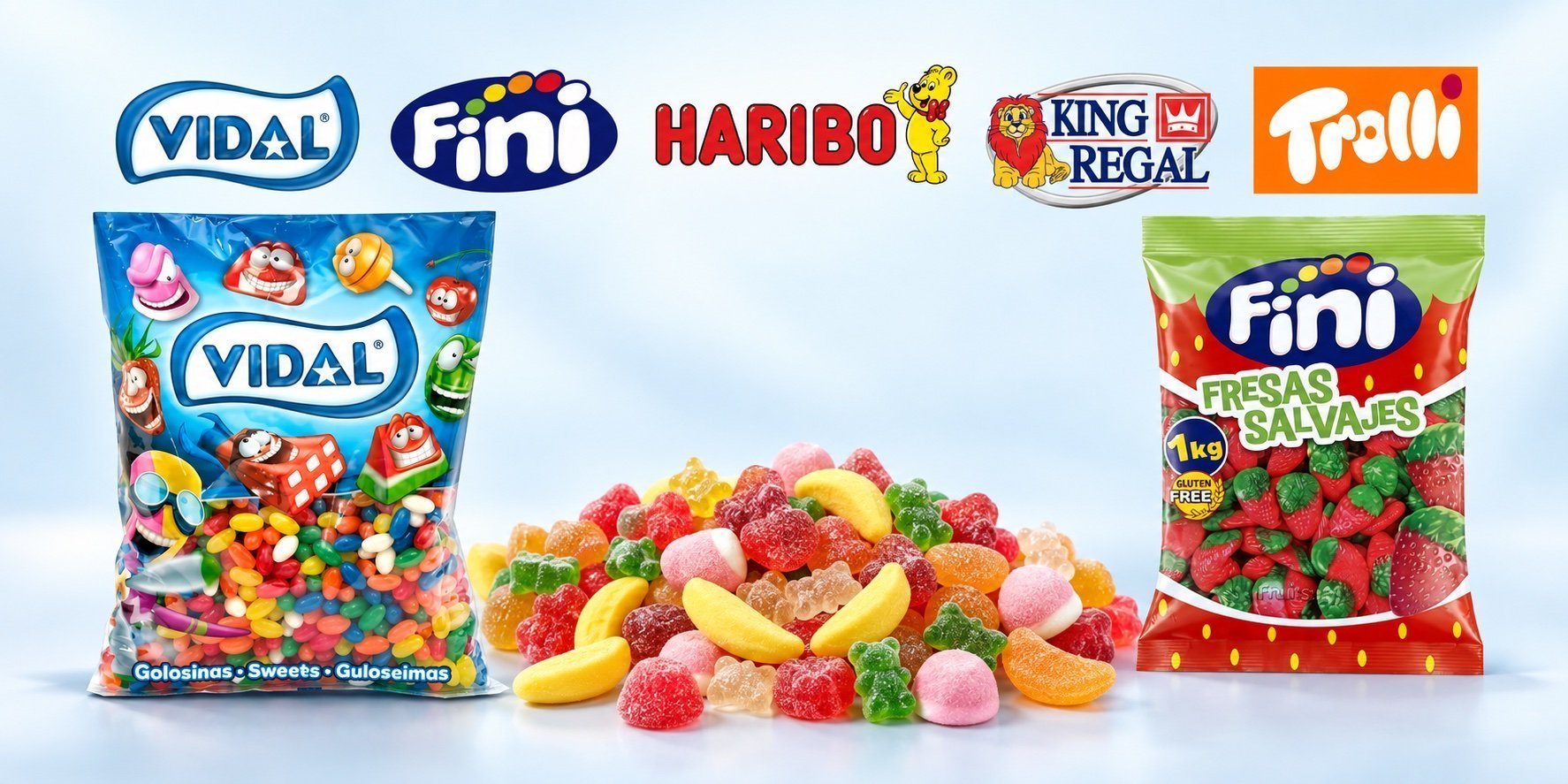 Vidal, Fini, Haribo, King Regal y Trolli con productos del catálogo